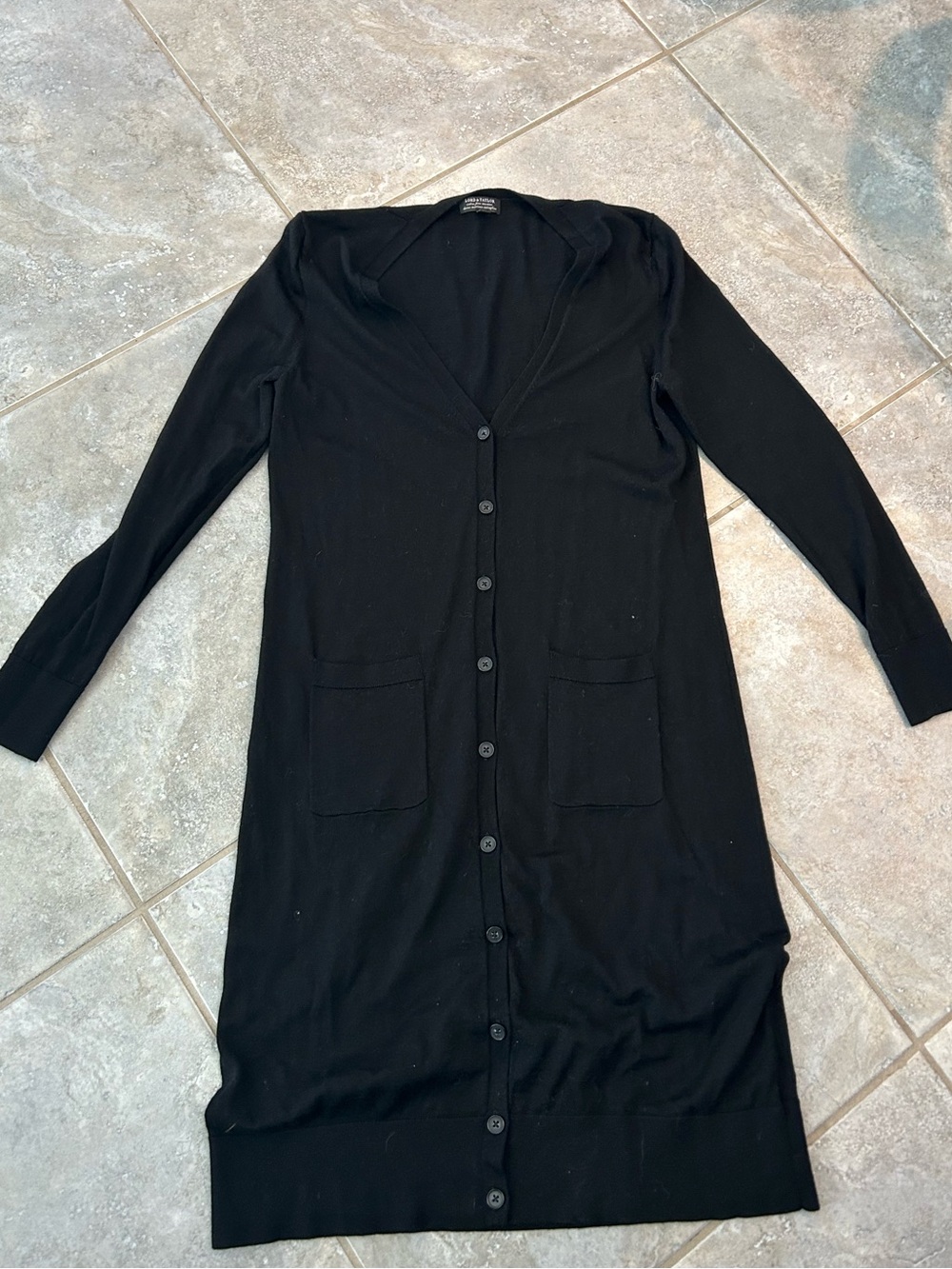 Lord & Taylor black long cardigan size large